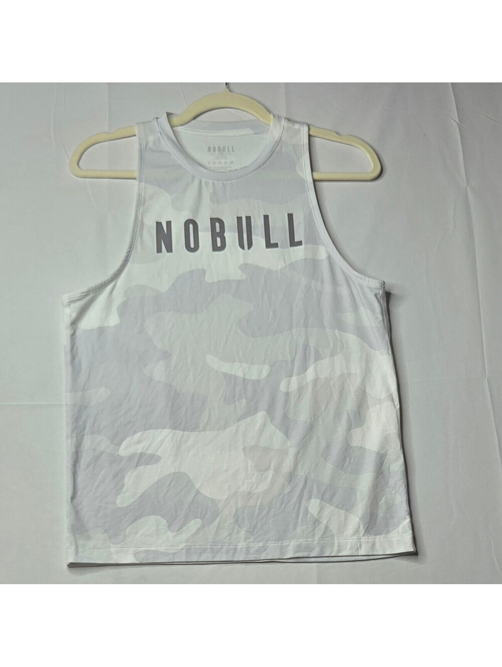 NOBULL White & Grey Camo High-Neck Training Tank Top - Women's Size Small